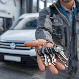 Duplicate car keys held by locksmith technician in Annetta TX